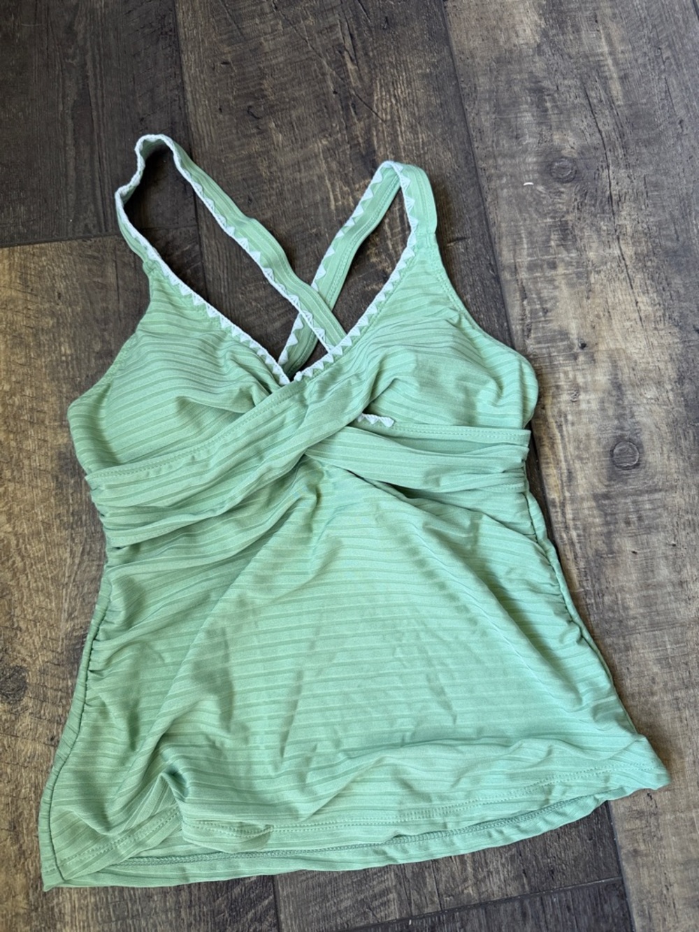 Light Green Women’s One-Piece Swim Top - Twist Front